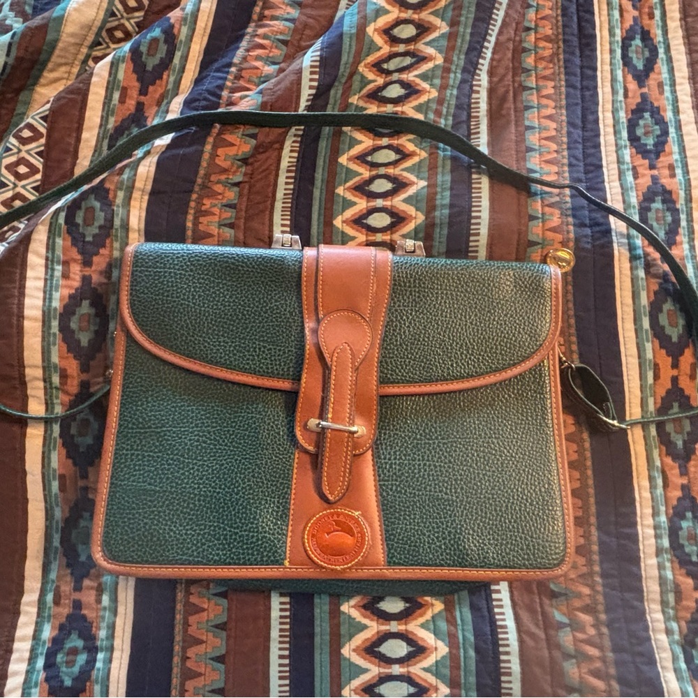 Dooney & Bourke Green and Brown Leather Bag